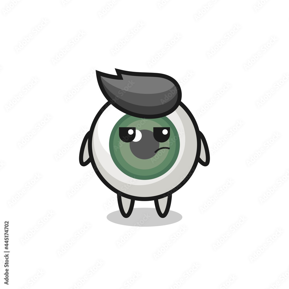 cute eyeball character with suspicious expression