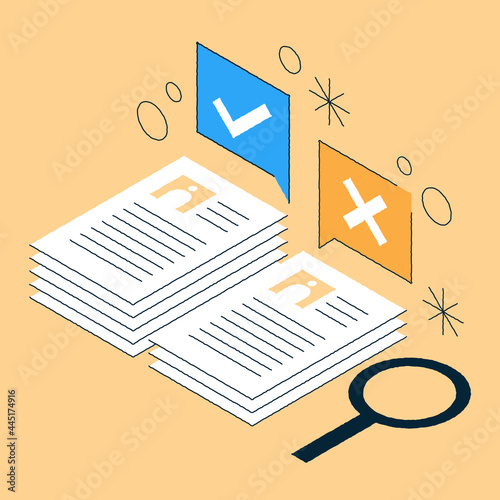 Job Recruiting Isometric Illustration