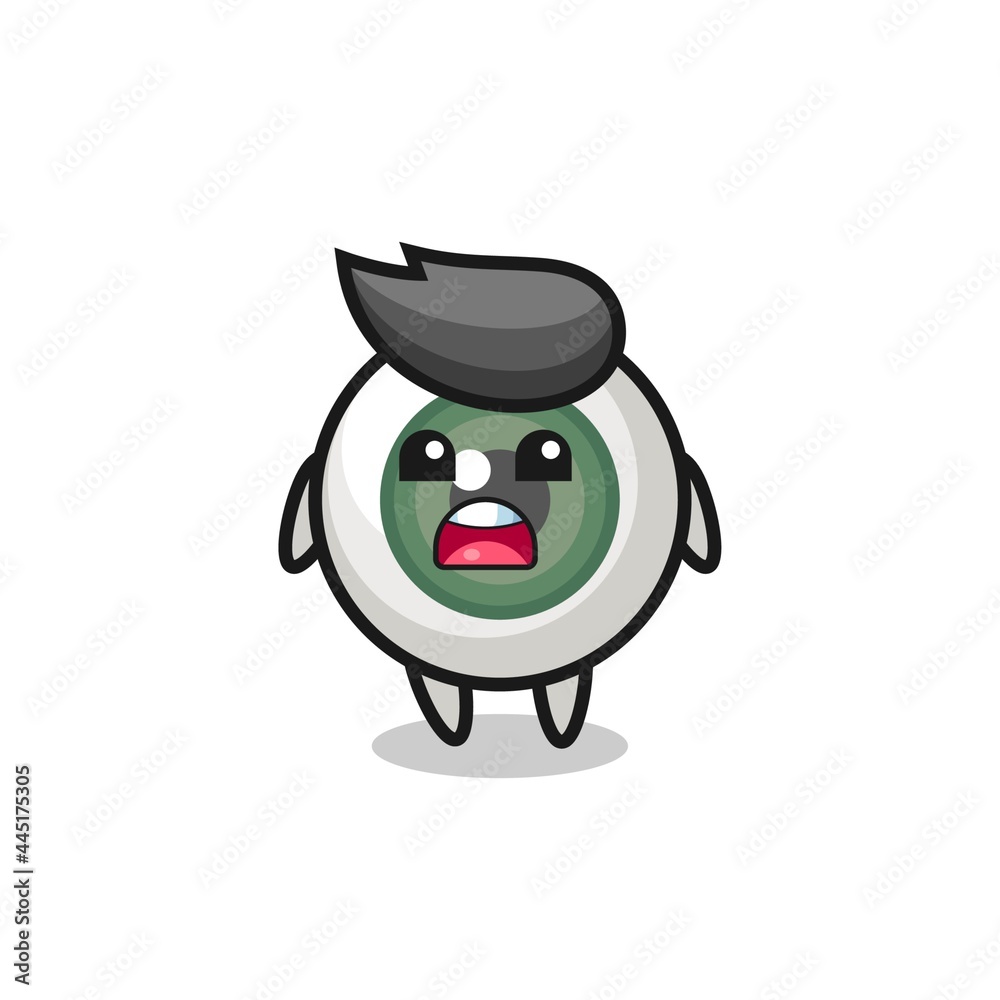 Fototapeta premium eyeball illustration with apologizing expression, saying I am sorry