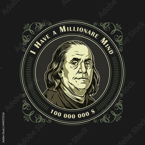 Money and finance vintage colorful badge