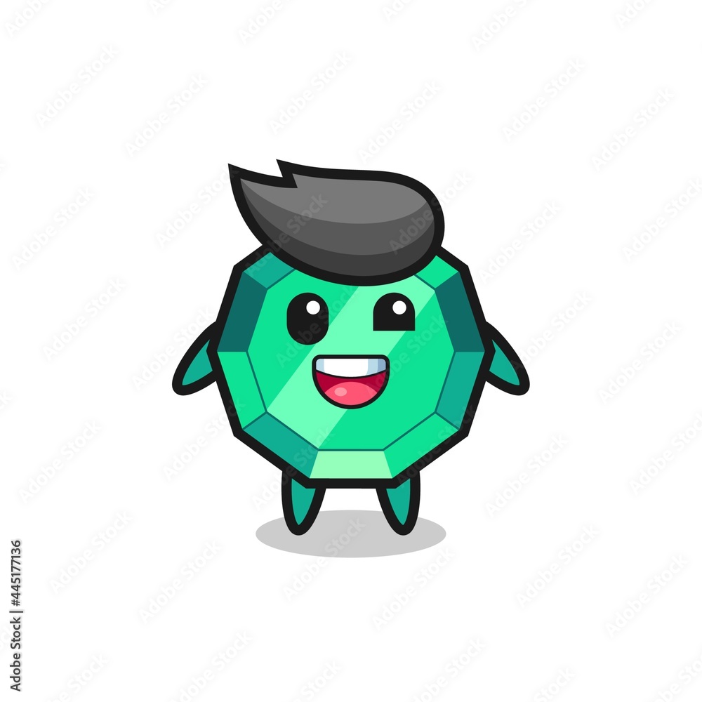 illustration of an emerald gemstone character with awkward poses illustration of an emerald gemstone character with awkward poses