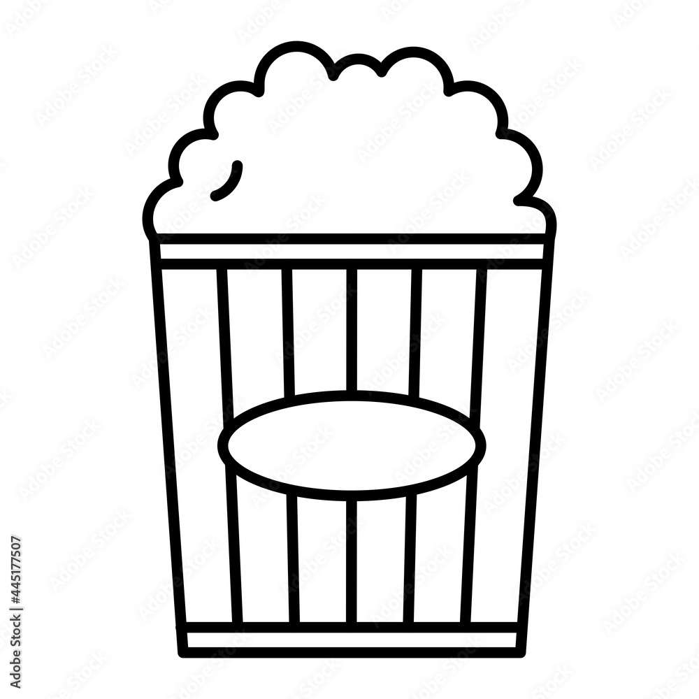 Vector Popcorn Outline Icon Design Vector Popcorn Outline Icon Design