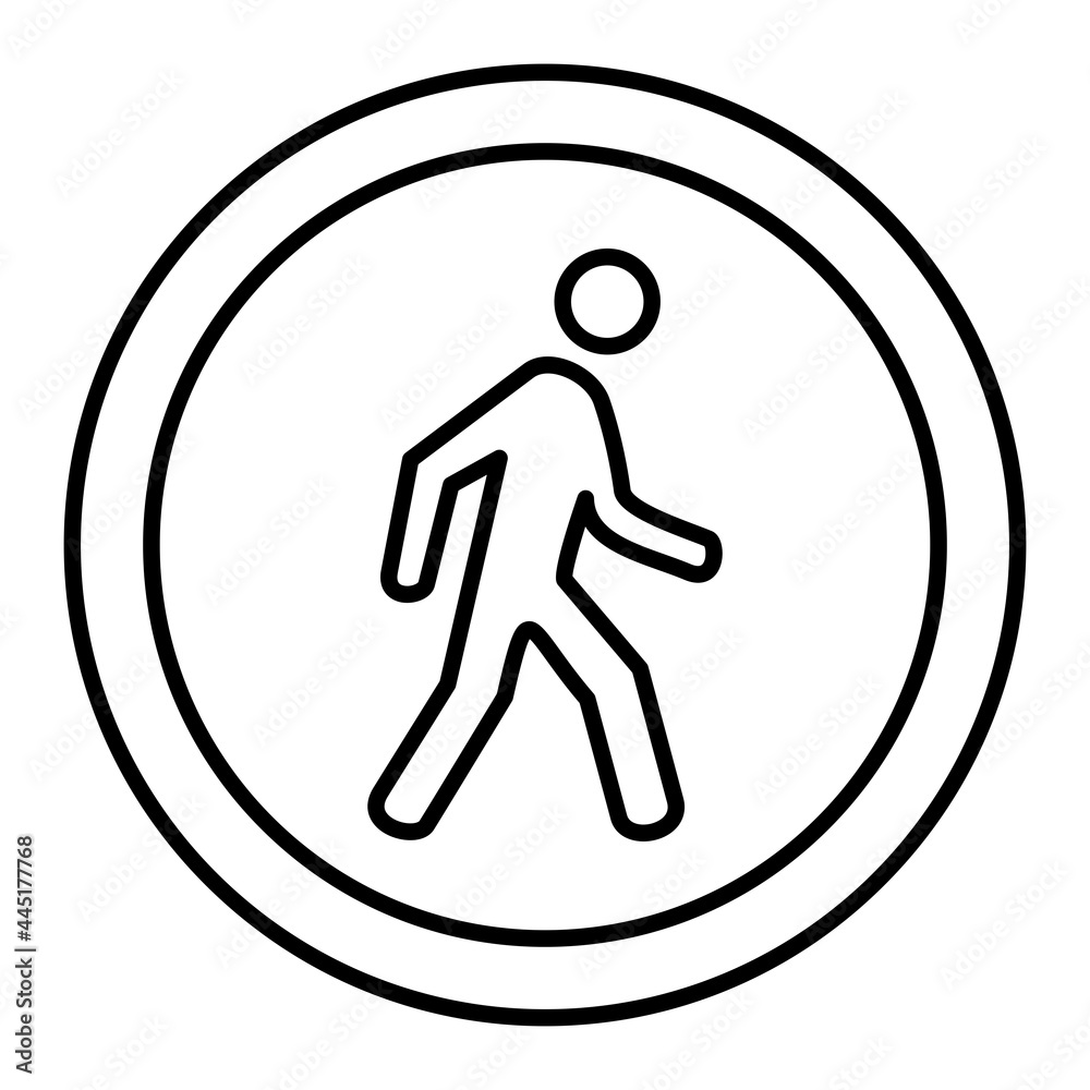 Vector Pedestrian Crossing Outline Icon Design Vector Pedestrian Crossing Outline Icon Design