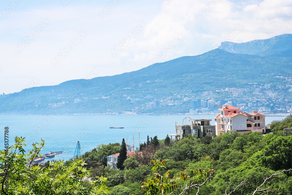 View of the seaside city of Yalta, Black Sea, Crimea, Russia.