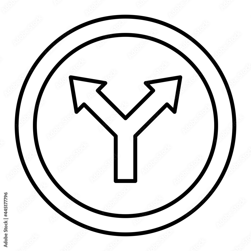 Vector Split Road Outline Icon Design Vector Split Road Outline Icon Design