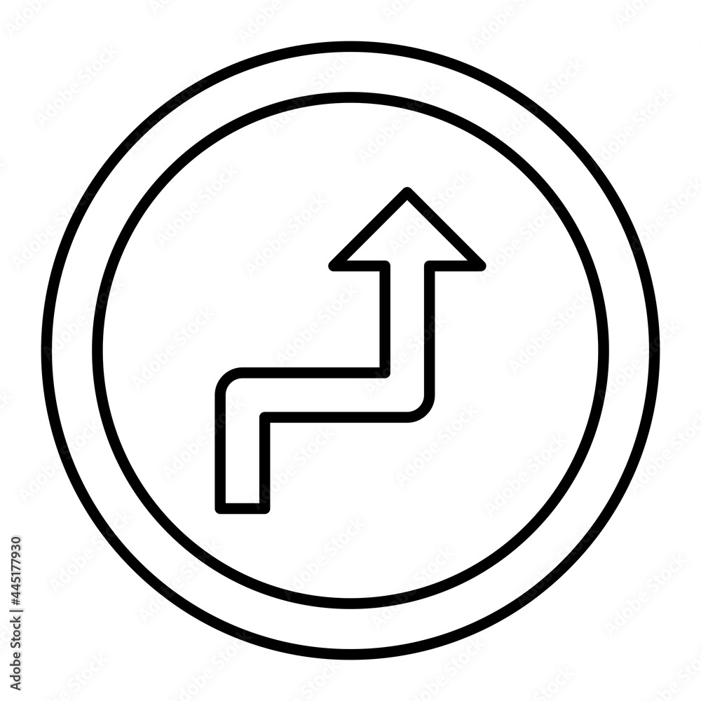 Vector Zig Zag Road Outline Icon Design Vector Zig Zag Road Outline Icon Design