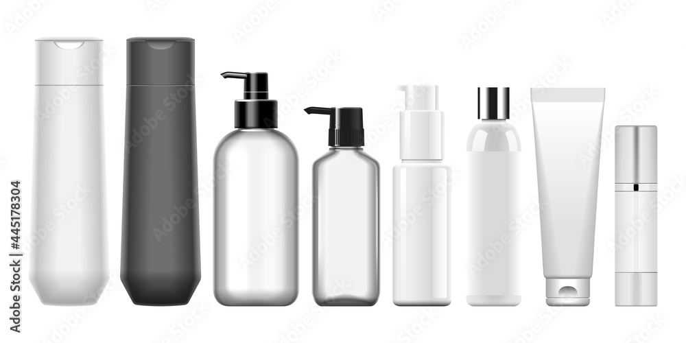 Blank cosmetics containers for mockups Blank cosmetics containers for mockups