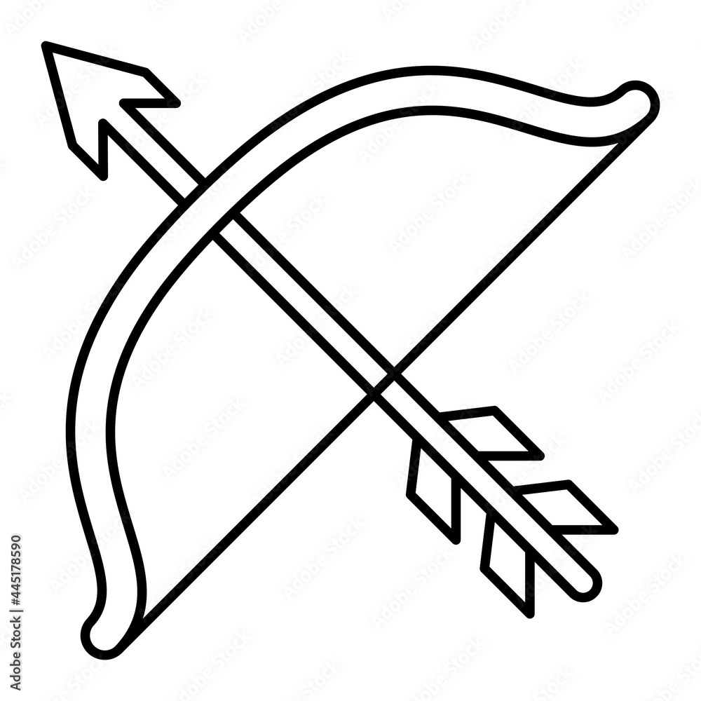 Vector Archery Outline Icon Design