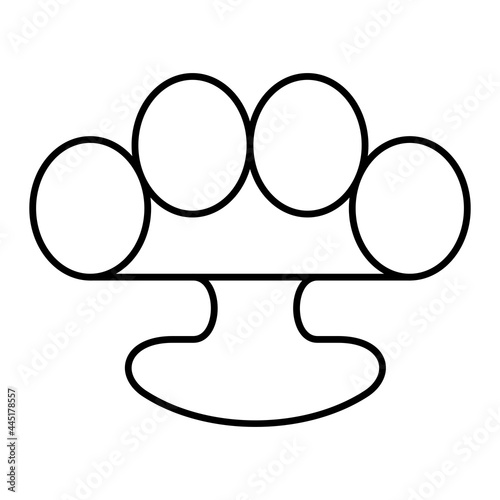 Vector Brass Knuckles Outline Icon Design
