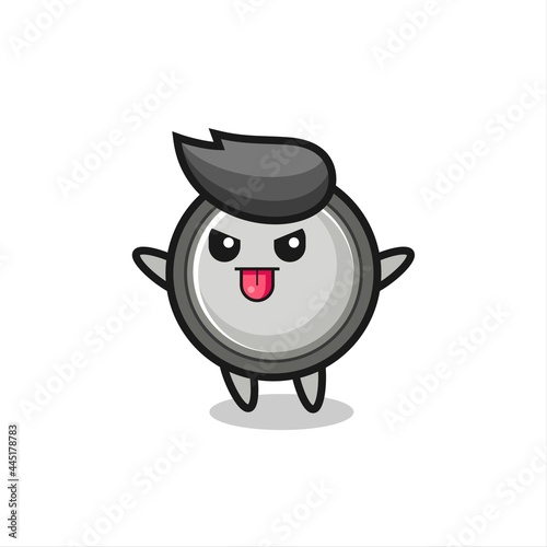 naughty button cell character in mocking pose