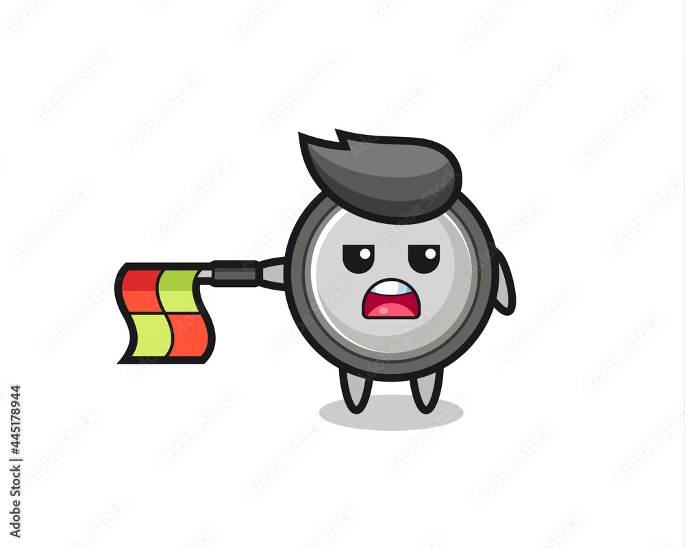 button cell character as line judge hold the flag straight horizontally button cell character as line judge hold the flag straight horizontally