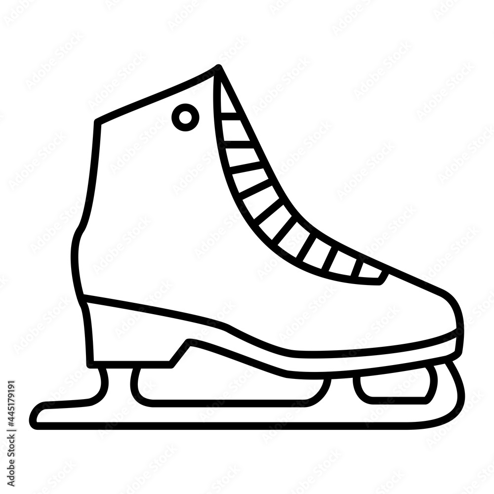 Vector Ice Skates Outline Icon Design