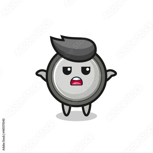 button cell mascot character saying I do not know