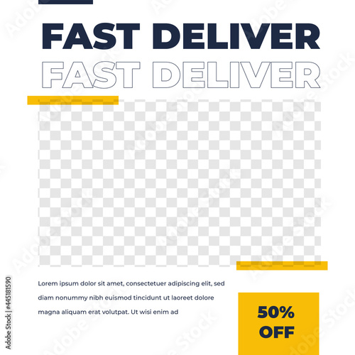 Courier Delivery feed design social media post template