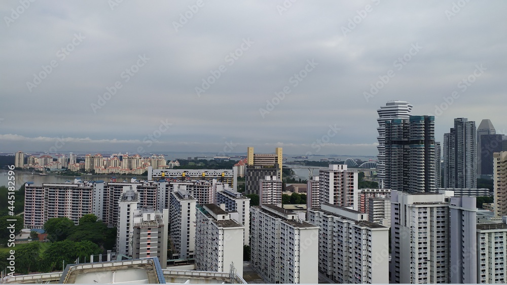 Singapore skyline on 18 Jun 2021