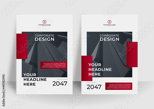 Modern red cover design set. Luxury creative line pattern in premium colors: red gold and white. Formal vector for notebook cover, business poster, brochure template, magazine layout, corporate report