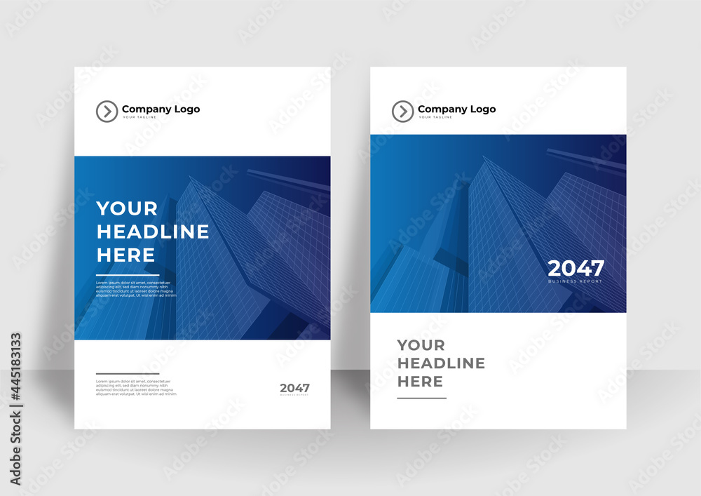 Modern cover design set. Luxury creative line pattern in premium colors: blue and white. Formal vector for notebook cover, business poster, brochure template, magazine layout, corporate report