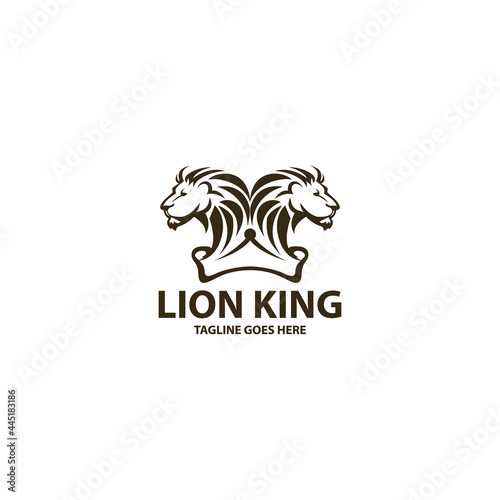 Lion king logo . Lion crown logo. Vector illustration