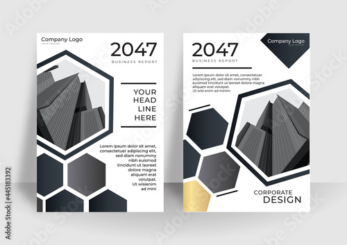 Modern cover design set. Luxury creative line pattern in premium colors: black, gold and white. Formal vector for notebook cover, business poster, brochure template, magazine layout, corporate report