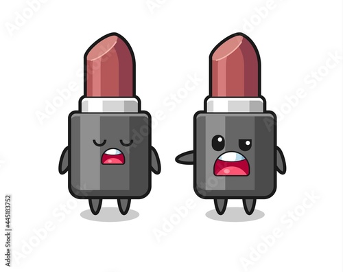 illustration of the argue between two cute lipstick characters