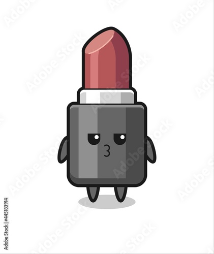 the bored expression of cute lipstick characters