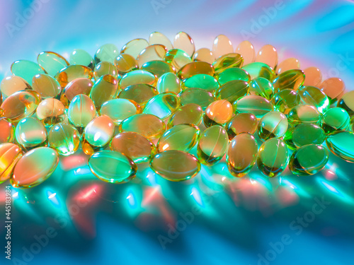 Colorless tablets are illum...