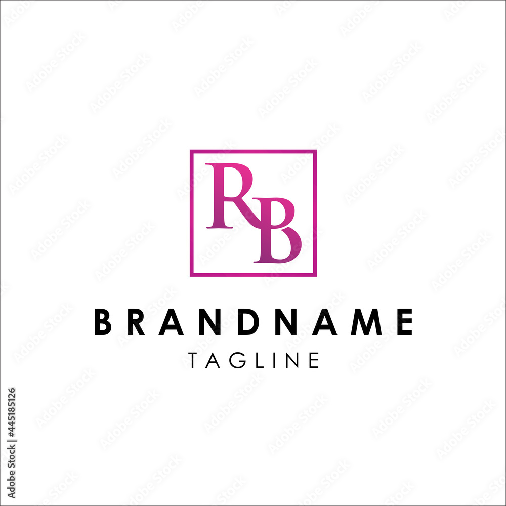 RB Logo letter design vector with box template. RB Logo letter design vector with box template.