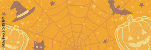 ハロウィンのかわいい背景イラスト（秋セールのバナー素材）