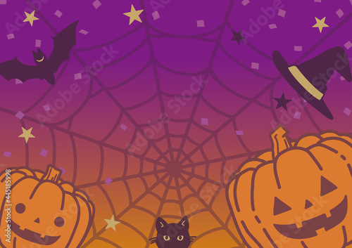 ハロウィンのかわいい背景イラスト（秋セールのバナー素材）