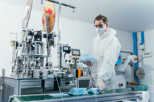 workers in medical mask factory