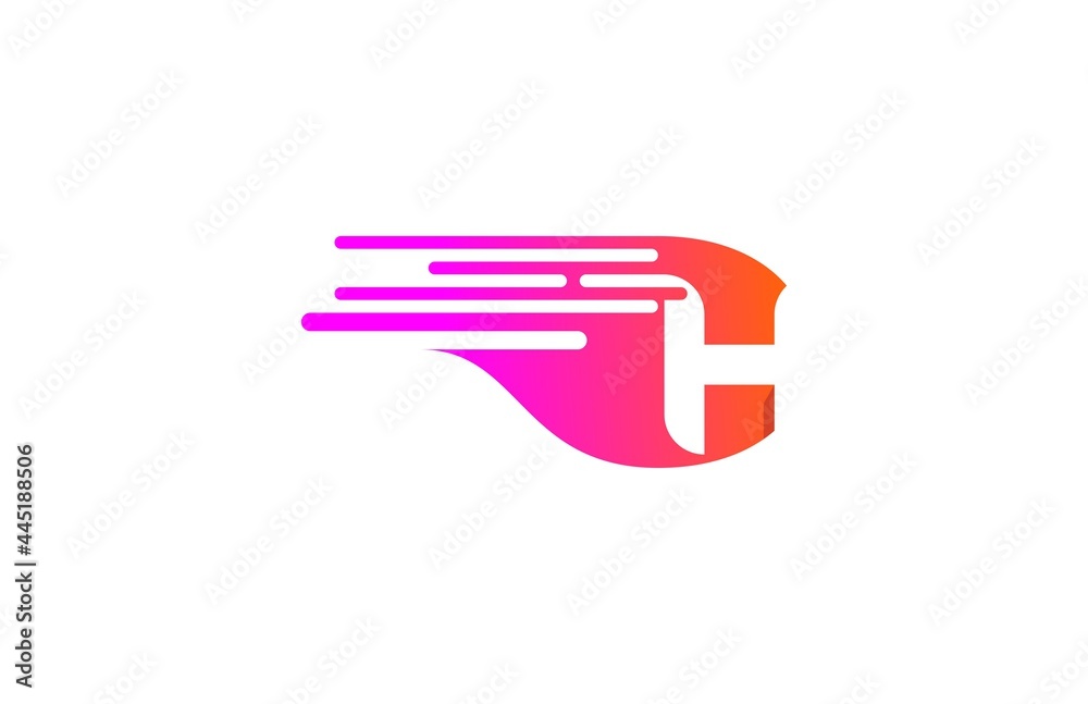 Letter H Isolated Oval Speed Style Logo Letter H Isolated Oval Speed Style Logo