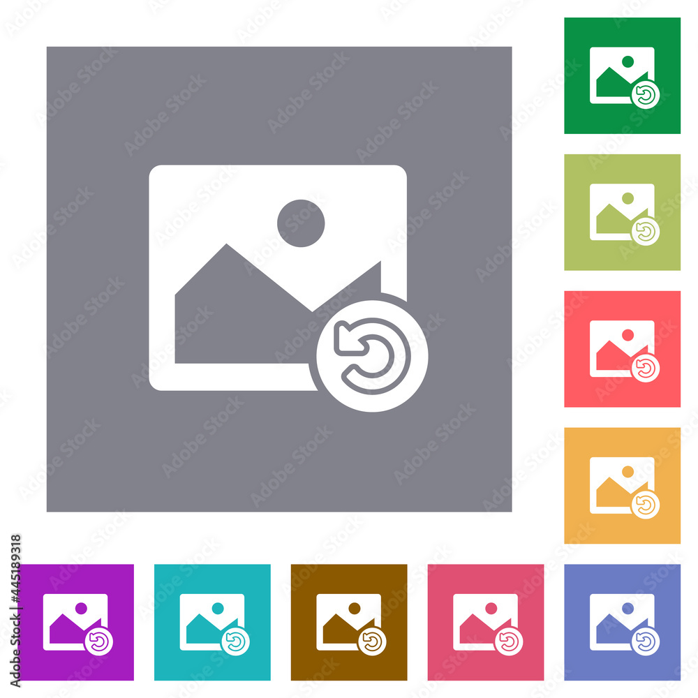 Undo image operation square flat icons Undo image operation square flat icons
