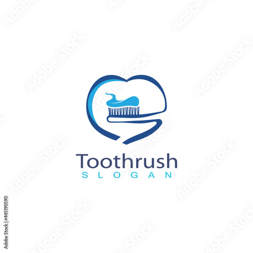 Tooth brush with toothpaste icon trendy silhouette modern style design