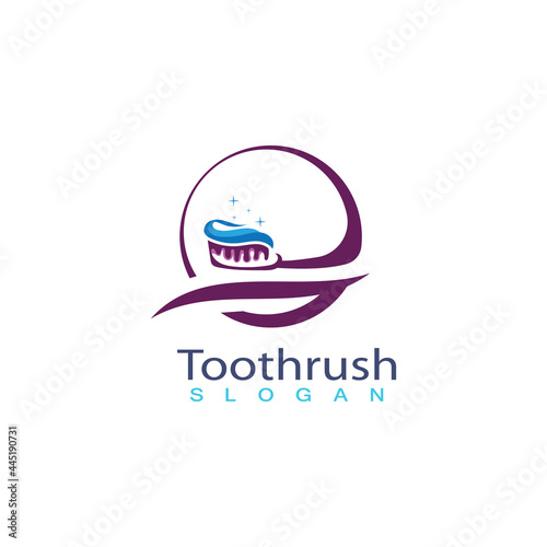 Tooth brush with toothpaste icon trendy silhouette modern style design