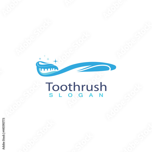 Tooth brush with toothpaste icon trendy silhouette modern style design