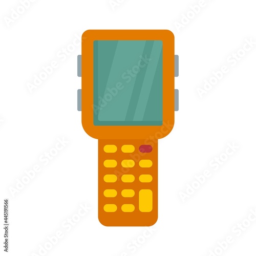 Parcel scanner icon flat isolated vector