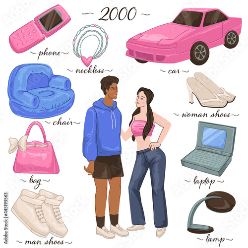 People outfit and clothes, objects from 2000s