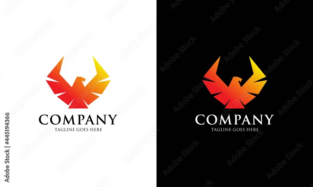 Eagle Logo design vector negative space template. Creative Wild Bird Falcon Hawk Logotype concept icon. Eagle Logo design vector negative space template. Creative Wild Bird Falcon Hawk Logotype concept icon.