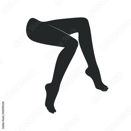 Women legs graphic icon. Female legs sign isolated on white background. Vector illustration
