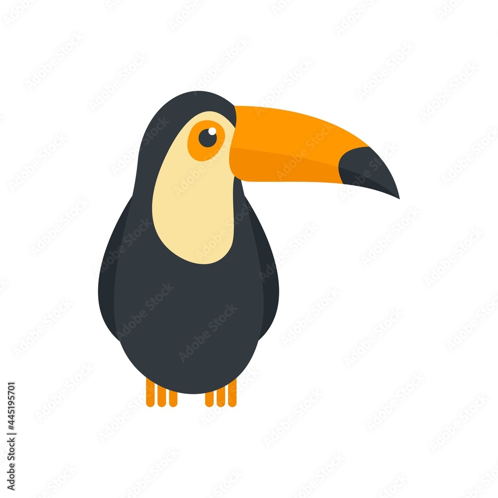 Naklejka premium Toucan bird icon flat isolated vector