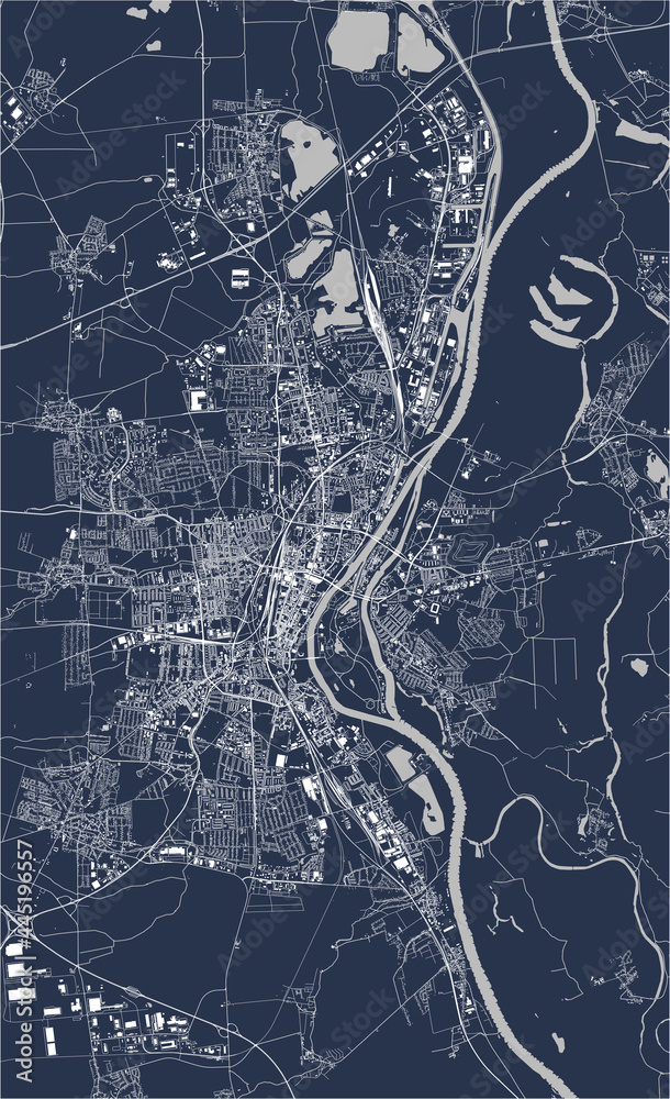 map of the city of Magdeburg, Germany