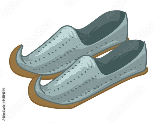 Traditional leather Indian shoes for men vector