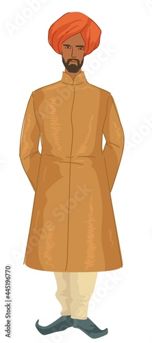 Indian man wearing traditional Indian clothes