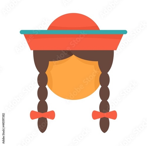 Peru woman icon flat isolated vector