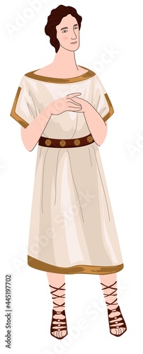 Ancient greece character, man in antique clothes