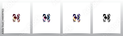 Twist And Swirl Letter Logo Design H