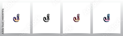 Twist And Swirl Letter Logo Design J