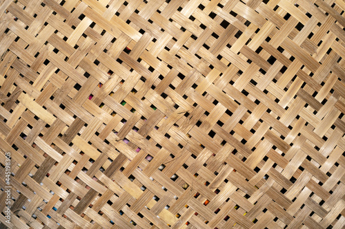 bamboo weave texture background for text writing. Traditional handicraft structure. wood design