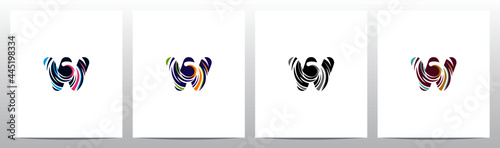 Twist And Swirl Letter Logo Design W