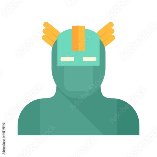 Superhero face icon flat isolated vector